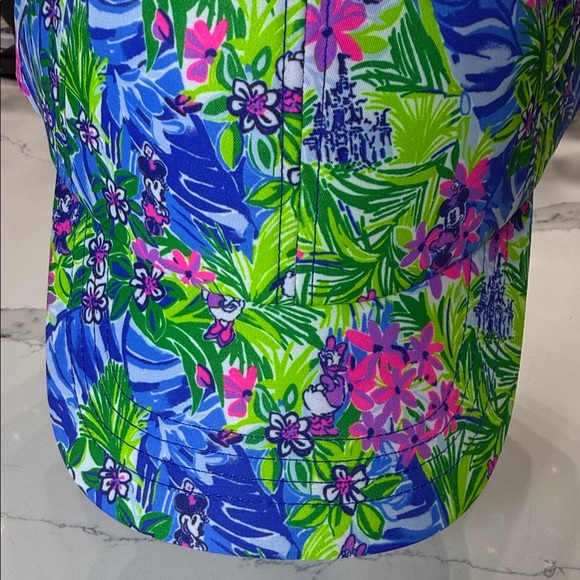 Lilly Pulitzer Blue and Green Floral Hat NEW #19
